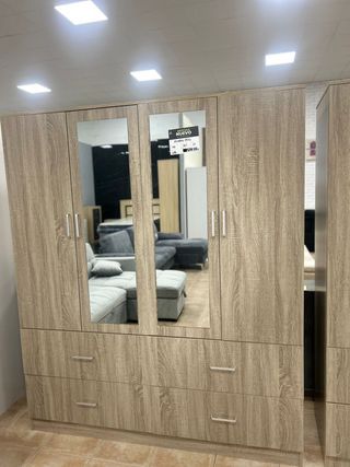 Armario ropero 4 puertas con 2 espejos NUEVO
