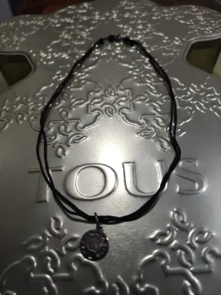 Collar Tous Plata y Cordón marrón