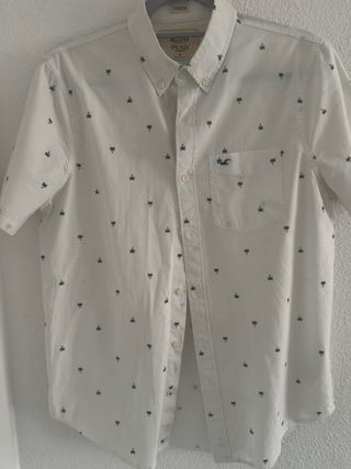 Camisa blanca Hollister manga corta (M)