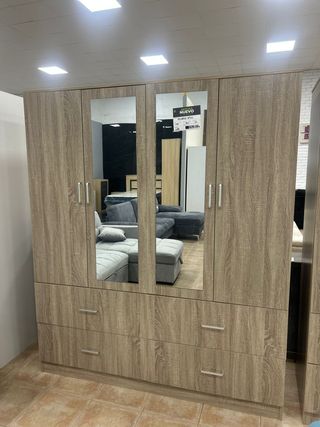 Armario ropero 4 puertas con 2 espejos NUEVO