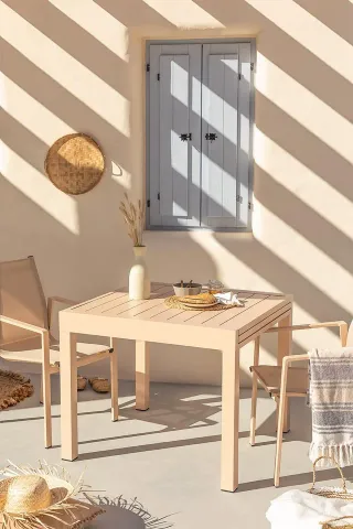 Mesa extensible jardín y 4 sillas