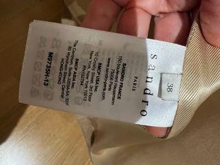 Abrigo Sandro París de Paño/Lana Beige con Capucha