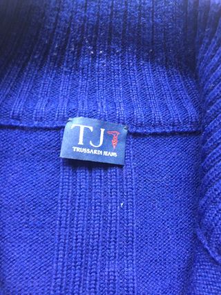 Jersey Trussardi media cremallera azul Talla M