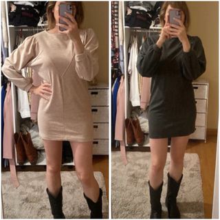 Lote 2 Vestidos Mango Beige y negro Talla S.