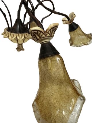 Lámpara de dormitorio de cristal y metal