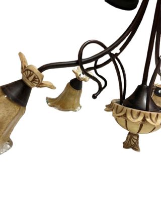 Lámpara de dormitorio de cristal y metal