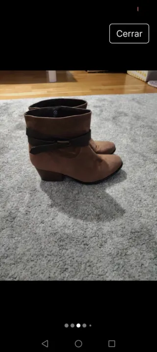 Botín Camel Talla 38 con Hebilla