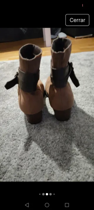 Botín Camel Talla 38 con Hebilla