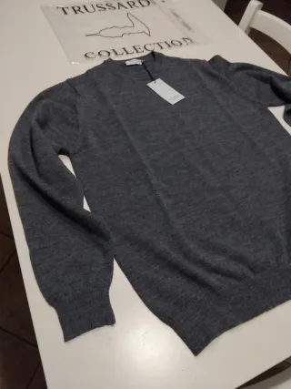 Trussardi Pullover Uomo Grigio Nuovo
