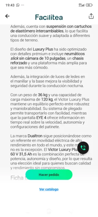 Patinete Dualtron Victory Luxury Plus