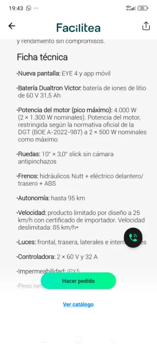 Patinete Dualtron Victory Luxury Plus