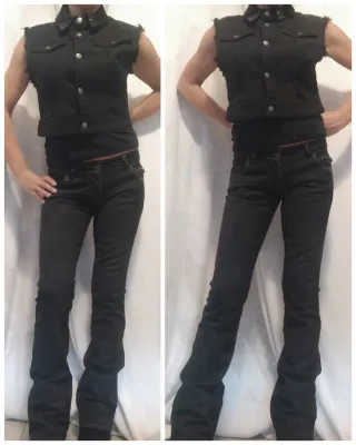 Set. Jeans + Gilet Nero.