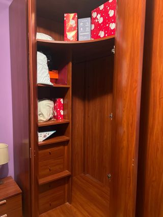 Armario esquinero 6 puertas madera