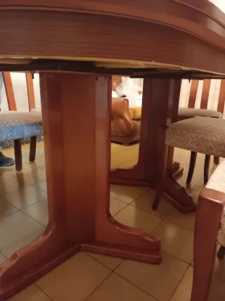 Mesa comedor extensible + 6 sillas madera maciza