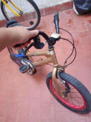 Bicicleta infantil dorada
