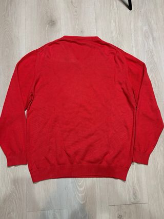 Jersey Lacoste cuello pico rojo
