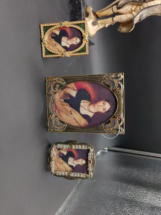 Trio portafoto con pietre