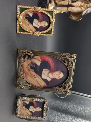 Trio portafoto con pietre