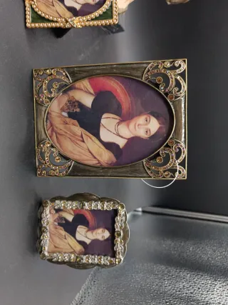 Trio portafoto con pietre