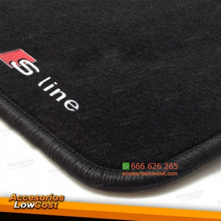 ALFOMBRILLAS A6 C6 04-11 CON LOGO RIBETE NEGRO