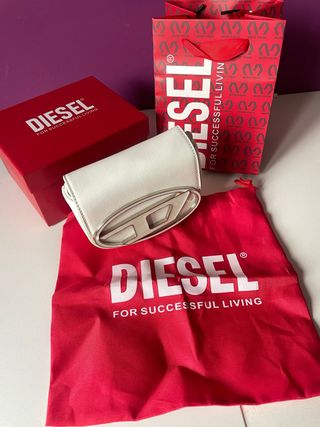 Bolso Diesel 1Dr Mini Blanco y Plateado