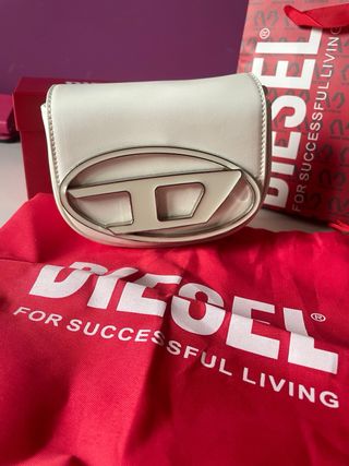 Bolso Diesel 1Dr Mini Blanco y Plateado