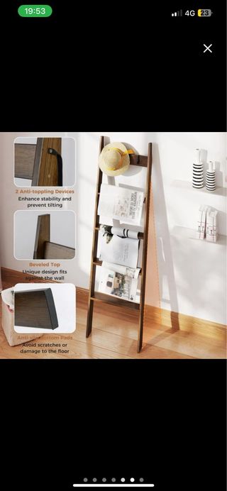 NUEVA Escalera Toallero Bambú 5 Niveles