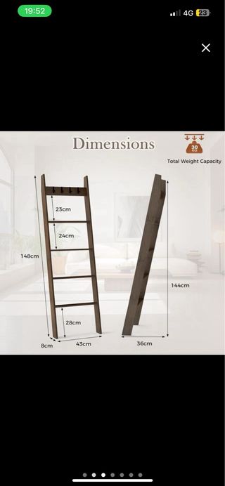 NUEVA Escalera Toallero Bambú 5 Niveles