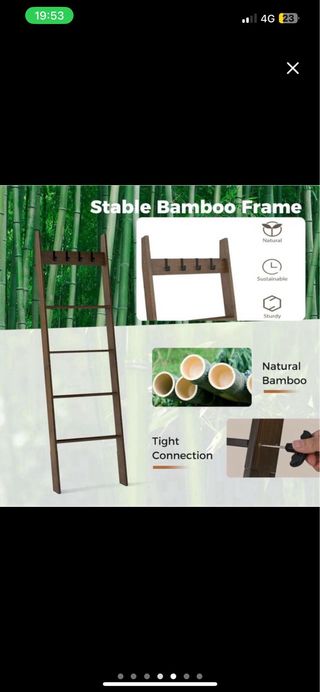 NUEVA Escalera Toallero Bambú 5 Niveles