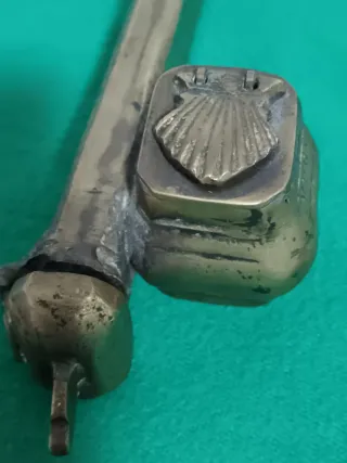 Antico calamaio da viaggio in ottone