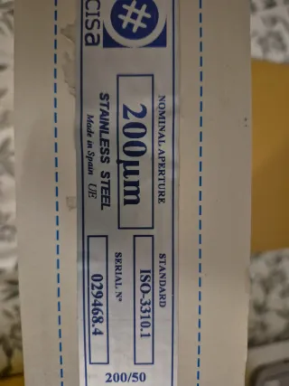 Tamiz de ensayo CISA 200 NM