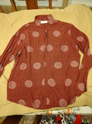 Camisa Hombre Granate Estampada