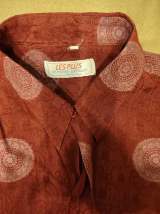 Camisa Hombre Granate Estampada