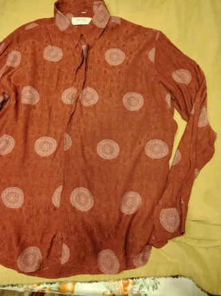 Camisa Hombre Granate Estampada