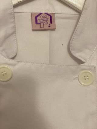 Bata Cocinero Blanca Manga Corta