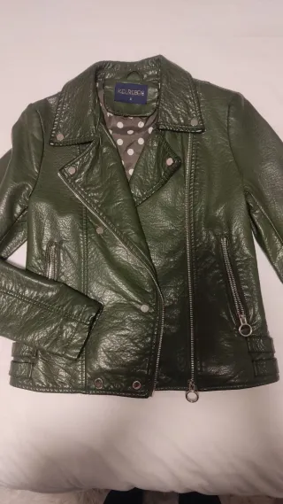 Cazadora polipiel verde KELREBE Talla S