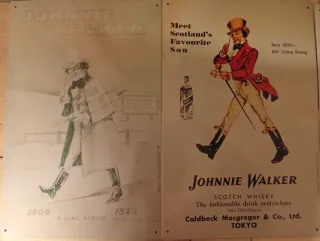 3 Carteles Chapa Johnnie Walker Antiguos