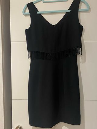 Vestido fiesta negro con pedrería