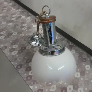 Lampada sospensione vetro opalino stile Mazzega