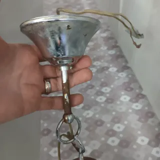 Lampada sospensione vetro opalino stile Mazzega