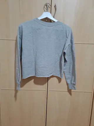 Sudadera Gris con Estampado de Caniche