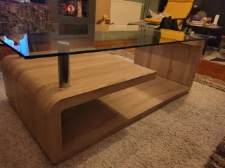 Mesa de centro moderna madera y cristal