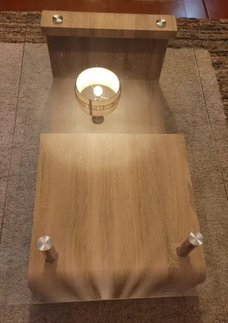Mesa de centro moderna madera y cristal