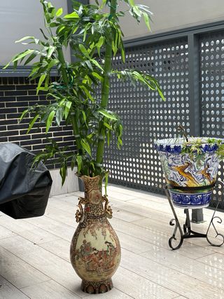 Jarrón Chino 25 x 60 Antiguo Decorado