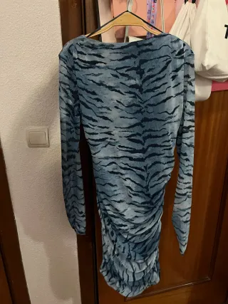 Vestido Zara Talla M Animal Print Azul