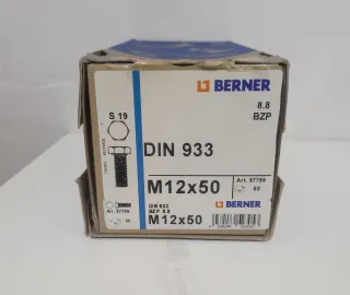 Tornillos 12x50 zinc hexagonal