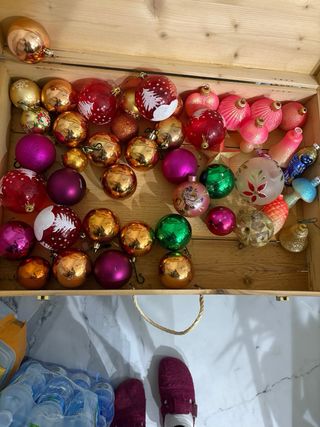 Lotto palline decorazioni natalizie vetro