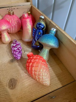 Lotto palline decorazioni natalizie vetro