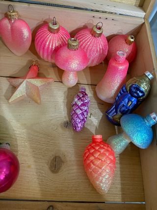 Lotto palline decorazioni natalizie vetro