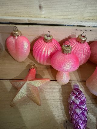 Lotto palline decorazioni natalizie vetro